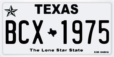 TX license plate BCX1975