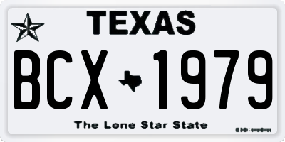 TX license plate BCX1979