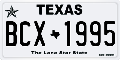 TX license plate BCX1995