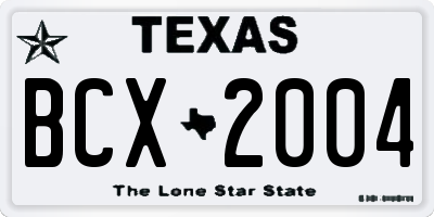 TX license plate BCX2004