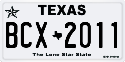TX license plate BCX2011