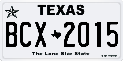 TX license plate BCX2015