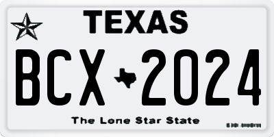 TX license plate BCX2024