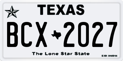 TX license plate BCX2027