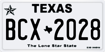 TX license plate BCX2028