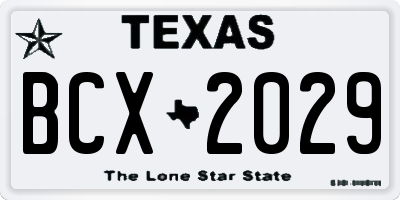TX license plate BCX2029