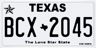 TX license plate BCX2045