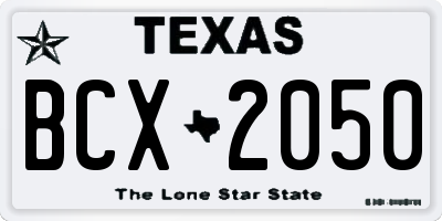 TX license plate BCX2050