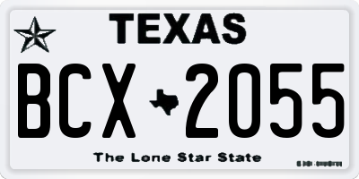 TX license plate BCX2055