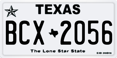 TX license plate BCX2056