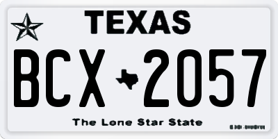 TX license plate BCX2057
