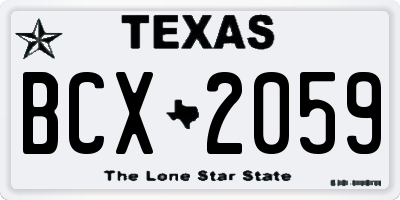 TX license plate BCX2059