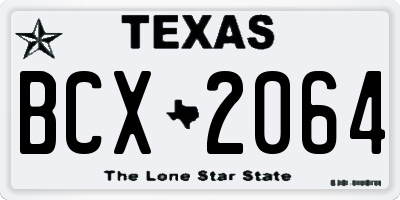 TX license plate BCX2064