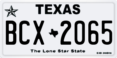 TX license plate BCX2065