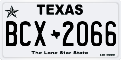 TX license plate BCX2066