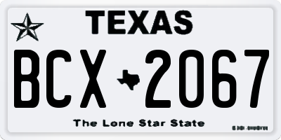 TX license plate BCX2067