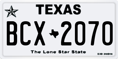 TX license plate BCX2070