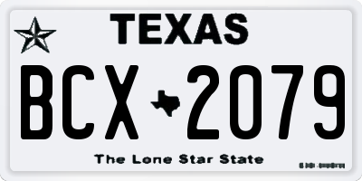 TX license plate BCX2079