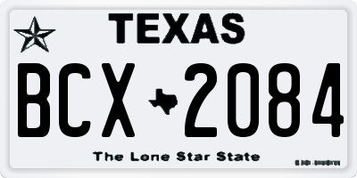 TX license plate BCX2084