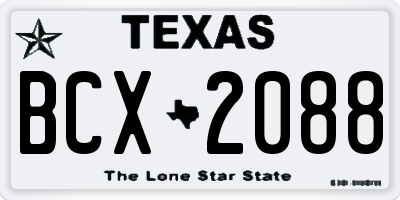 TX license plate BCX2088