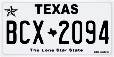 TX license plate BCX2094