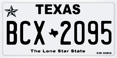 TX license plate BCX2095