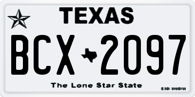 TX license plate BCX2097