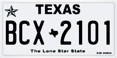 TX license plate BCX2101