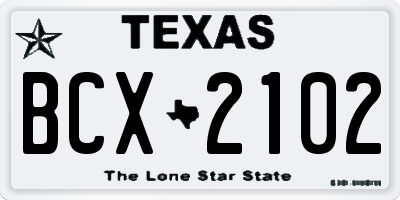 TX license plate BCX2102
