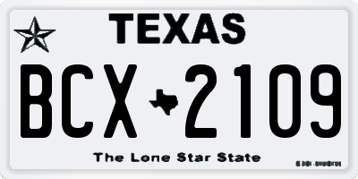 TX license plate BCX2109