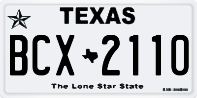 TX license plate BCX2110