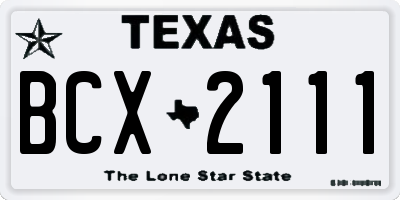 TX license plate BCX2111