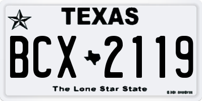 TX license plate BCX2119