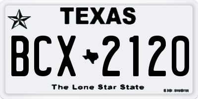 TX license plate BCX2120