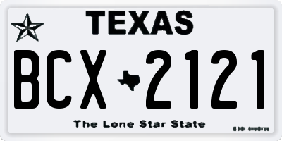TX license plate BCX2121