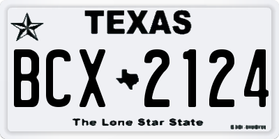 TX license plate BCX2124