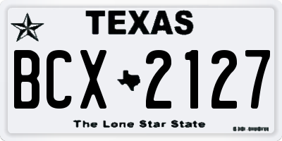 TX license plate BCX2127
