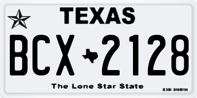 TX license plate BCX2128