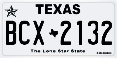 TX license plate BCX2132