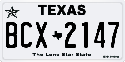TX license plate BCX2147