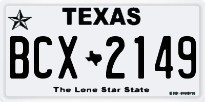 TX license plate BCX2149