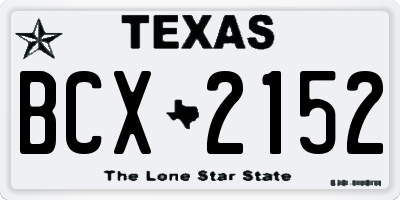 TX license plate BCX2152