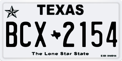 TX license plate BCX2154
