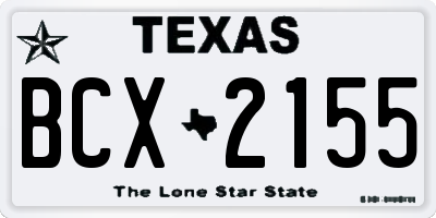 TX license plate BCX2155