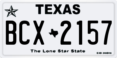 TX license plate BCX2157