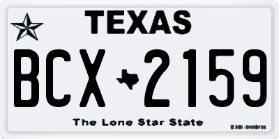 TX license plate BCX2159