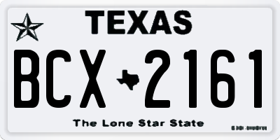 TX license plate BCX2161