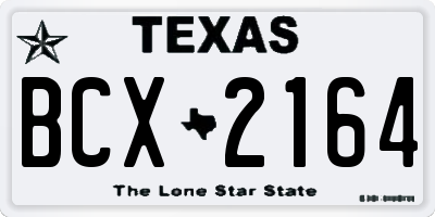 TX license plate BCX2164