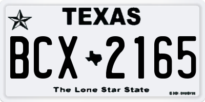 TX license plate BCX2165