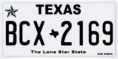 TX license plate BCX2169